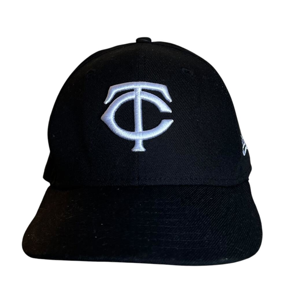 New Era 59Fitfty MLB Black White Minnesota Twins Fitted Cap Hat Low Profile